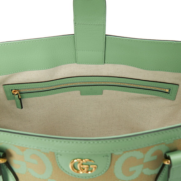 Gucci green beige GG Ophidia tote leather jumbo bag canvas - Picture 9 of 9
